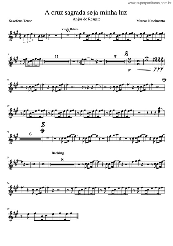 Partitura da música A Cruz Sagrada Seja Minha Luz