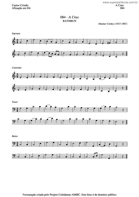 Partitura da música A Cruz v.2