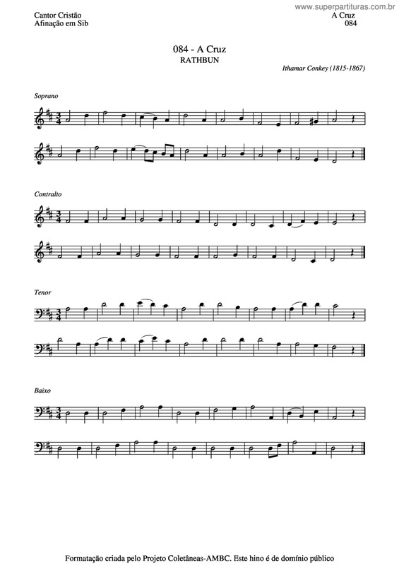 Partitura da música A Cruz v.3