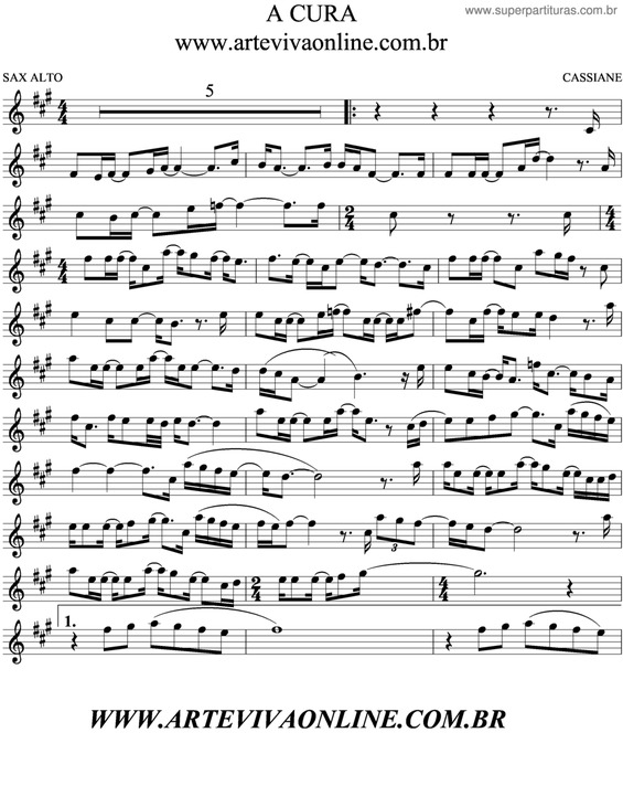 Partitura da música A Cura