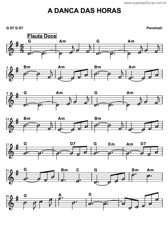 Partitura da música A Danca Das Horas v.2