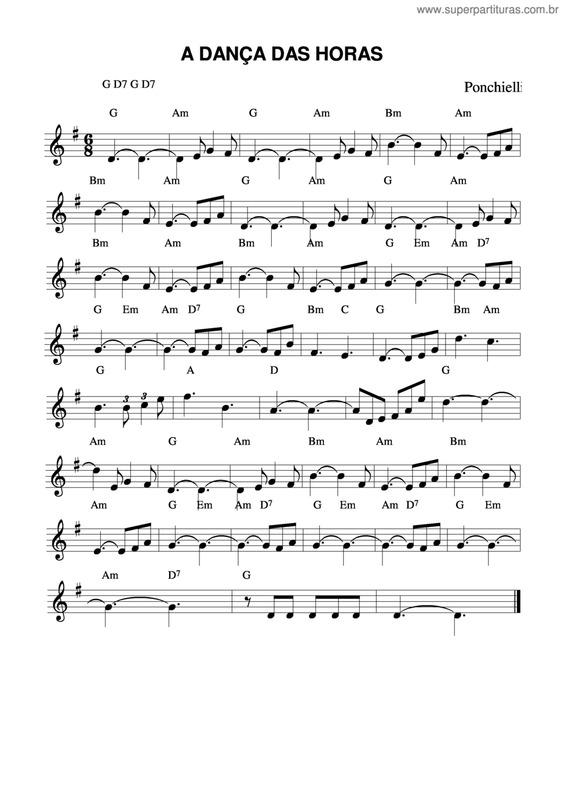 Partitura da música A Dança Das Horas