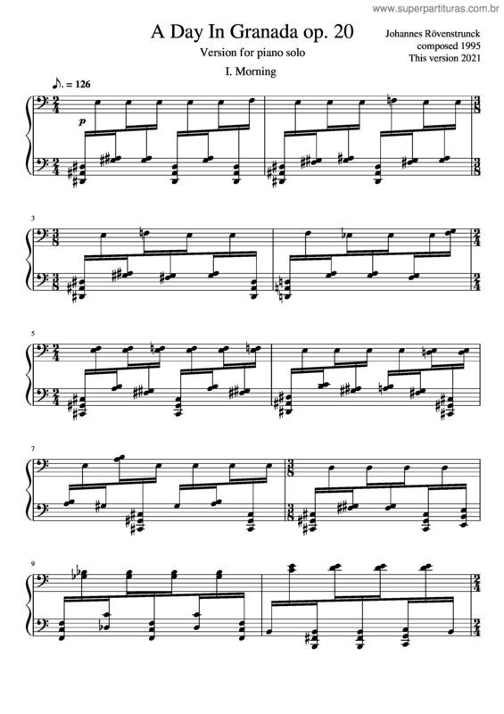 Partitura da música A Day In Granada Op.20