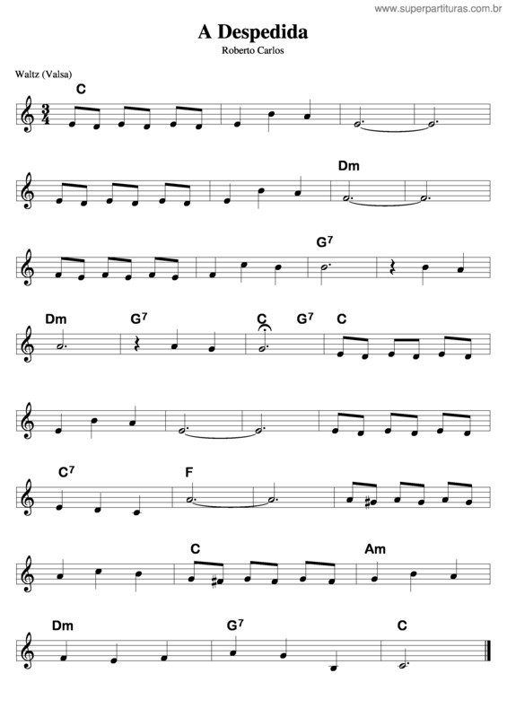 Partitura da música A Despedida v.7