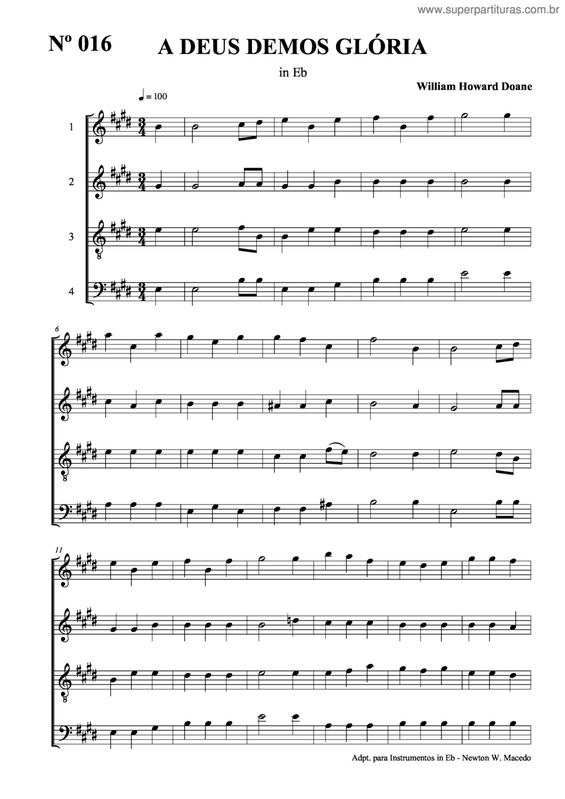 Partitura da música A Deus Demos Glória v.4