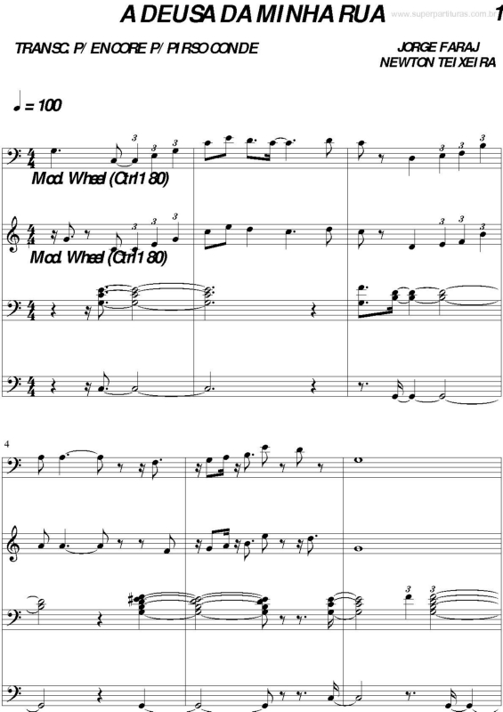 Partitura da música A Deusa da Minha Rua v.2