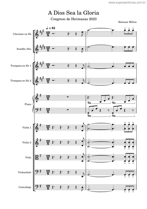 Partitura da música A Dios Sea La Gloria v.2