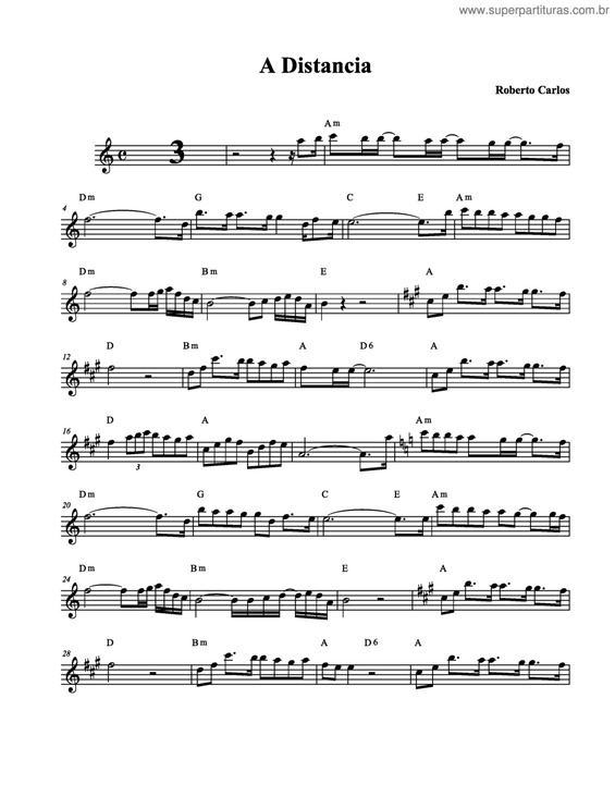 Partitura da música A distancia v.2