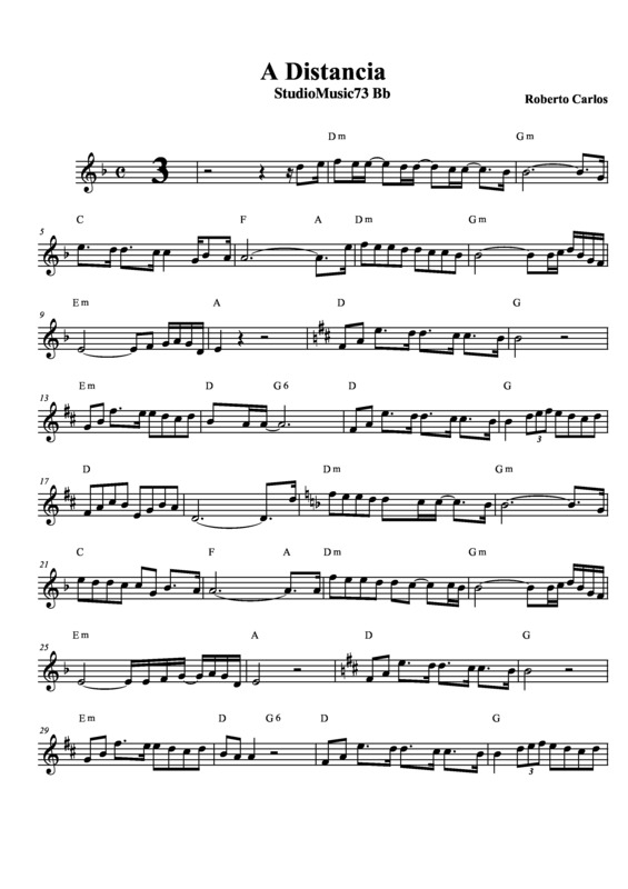 Partitura da música A Distância v.4