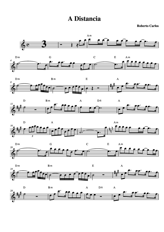 Partitura da música A Distância v.5