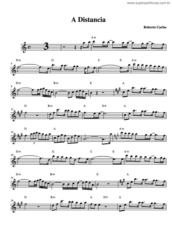 Partitura da música A Distancia v.6