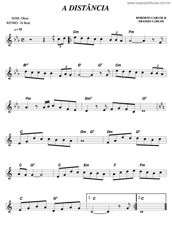 Partitura da música A Distância v.7