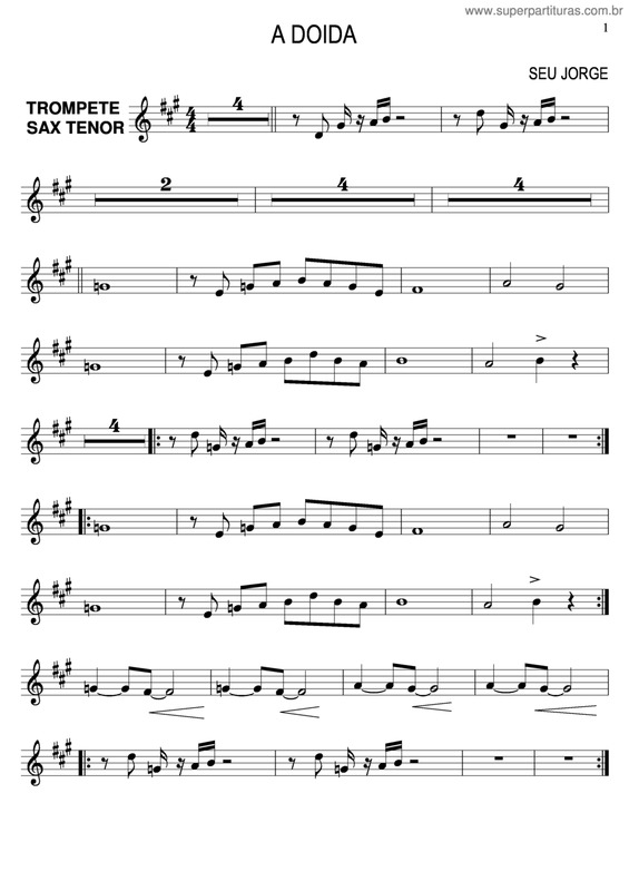 Partitura da música A Doida