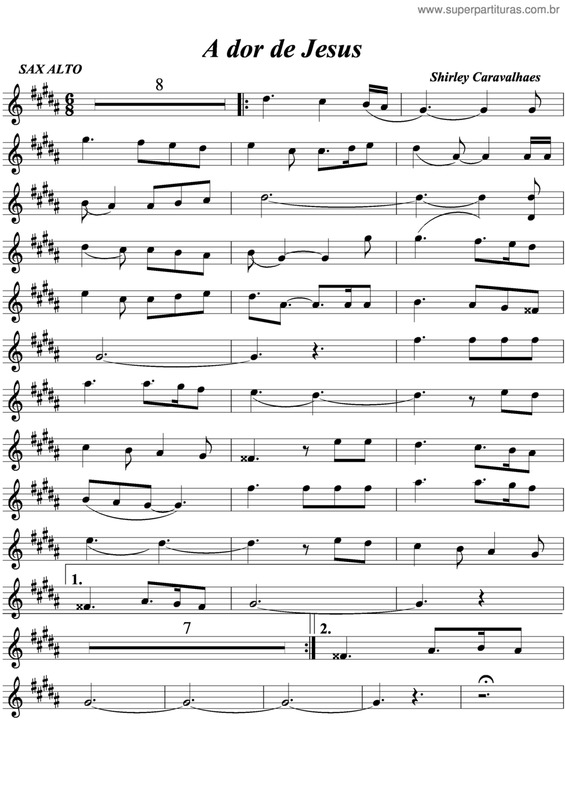 Partitura da música A Dor De Jesus