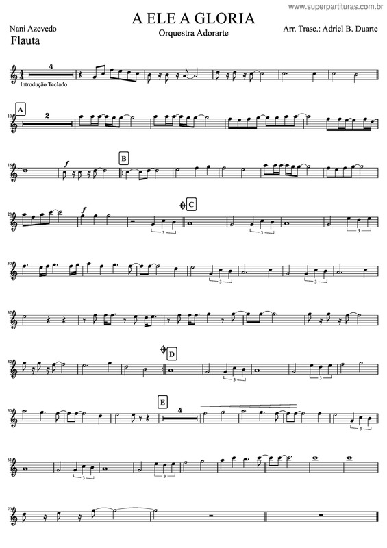Partitura da música A Ele A Glória v.49
