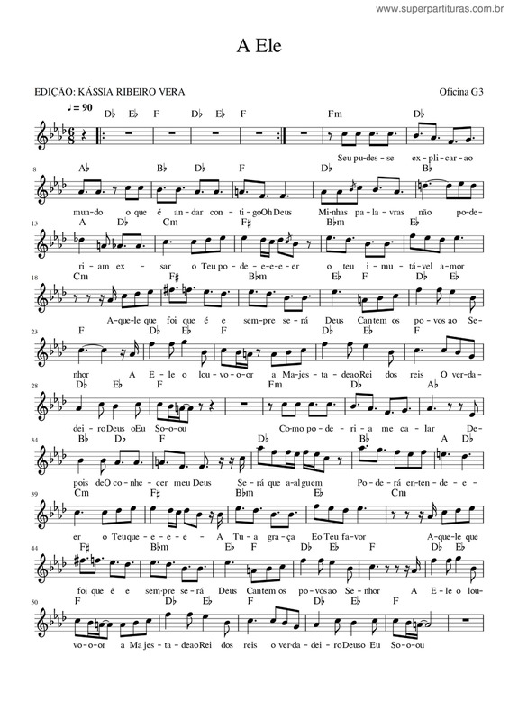 Partitura da música A Ele v.2