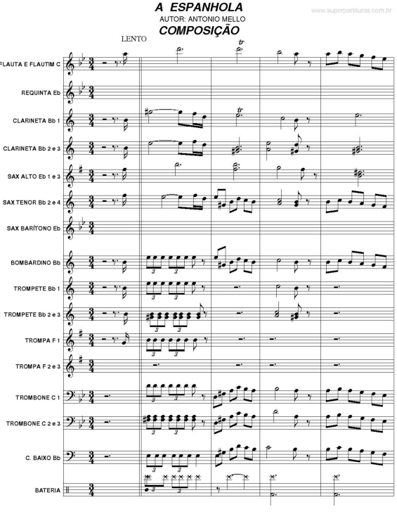 Partitura da música A Espanhola v.2