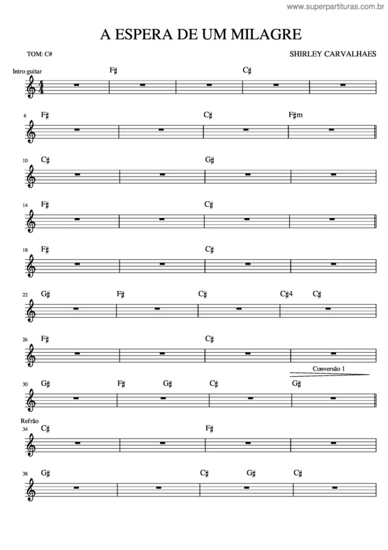 Partitura da música A Espera De Um Milagre v.4