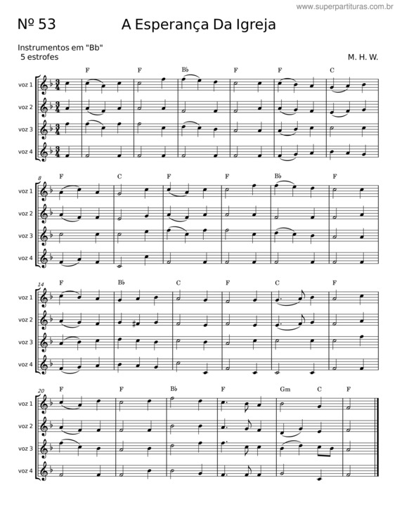 Partitura da música A Esperança Da Igreja – W. Hay M. H. Aitken