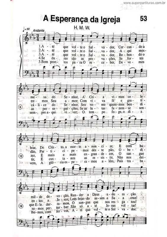 Partitura da música A Esperança Da Igreja v.2