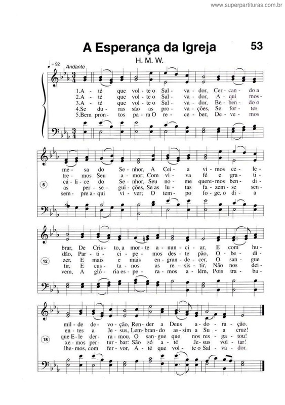 Partitura da música A Esperança Da Igreja