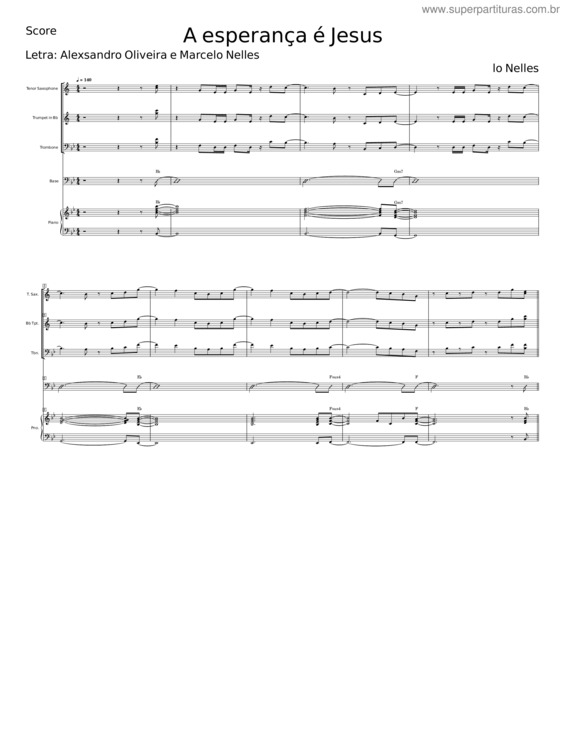 Partitura da música A Esperança É Jesus