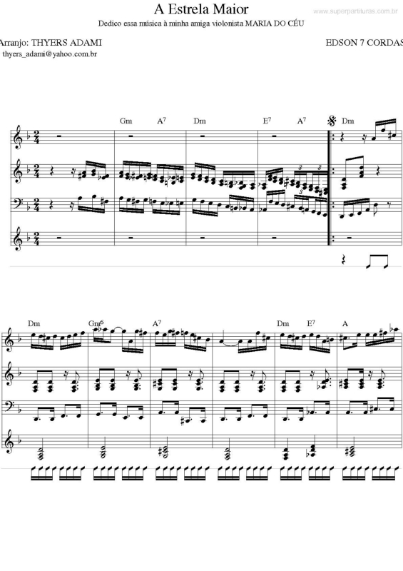 Partitura da música A Estrela Maior v.2