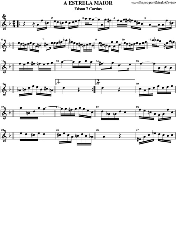 Partitura da música A Estrela Maior v.4