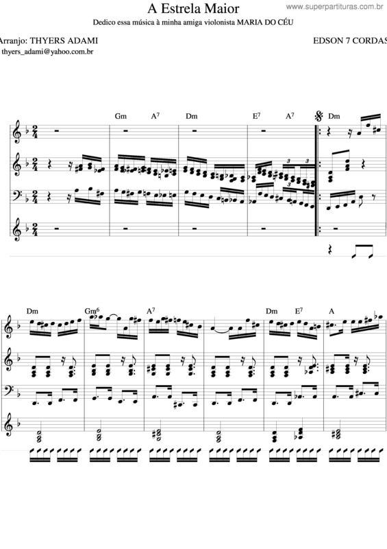 Partitura da música A Estrela Maior v.5