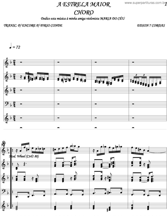 Partitura da música A Estrela Maior v.6