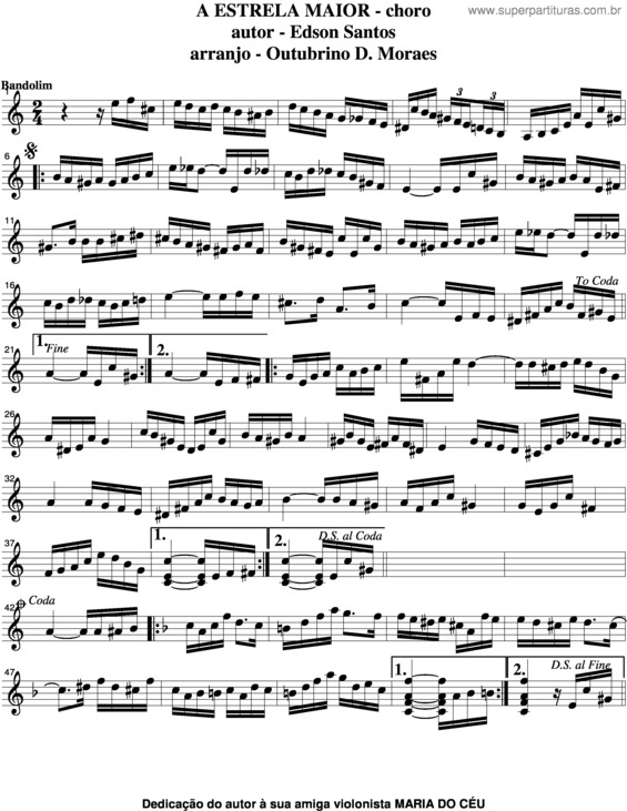 Partitura da música A Estrela Maior v.8