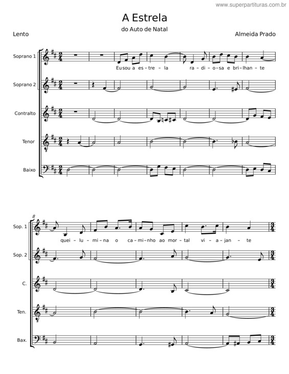 Partitura da música A Estrela v.2