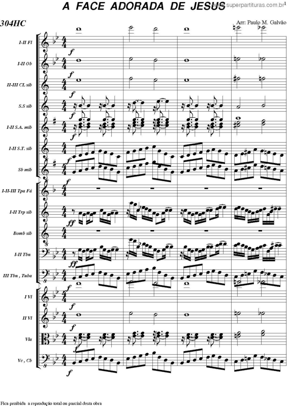 Partitura da música A Face Adorada De Jesus - 304 HC v.2