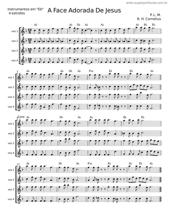 Partitura da música A Face Adorada De Jesus – P. L. M. v.2