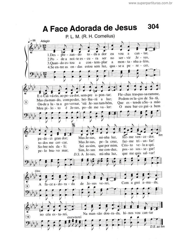 Partitura da música A Face Adorada De Jesus v.3