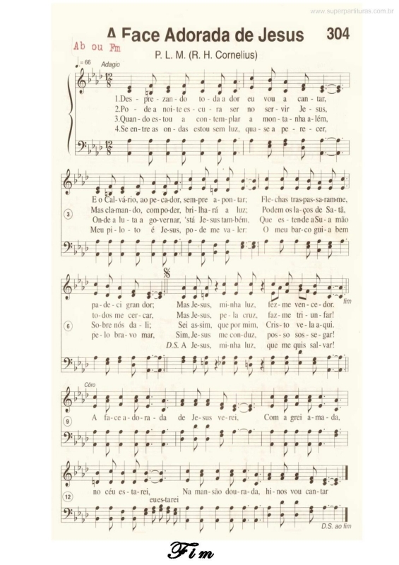 Partitura da música A Face Adorada De Jesus
