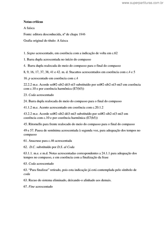 Partitura da música A faísca v.2