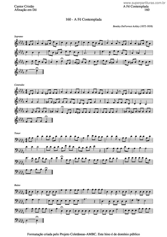 Partitura da música A Fé Contemplada v.2