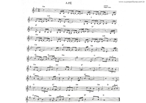 Partitura da música A Fé