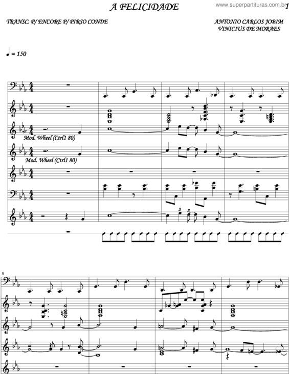 Partitura da música A Felicidade v.10