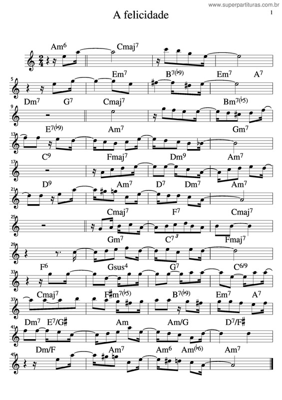 Partitura da música A Felicidade v.11