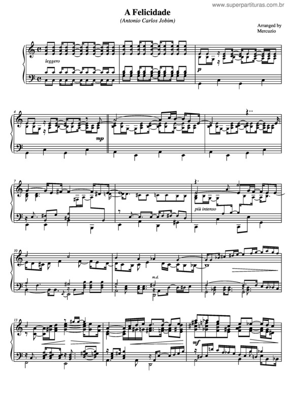 Partitura da música A Felicidade v.14