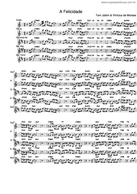 Partitura da música A Felicidade v.20