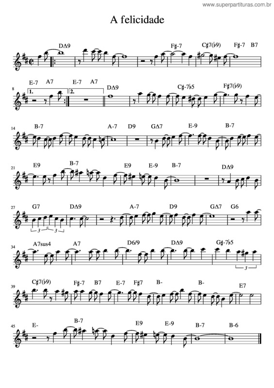 Partitura da música A Felicidade v.22