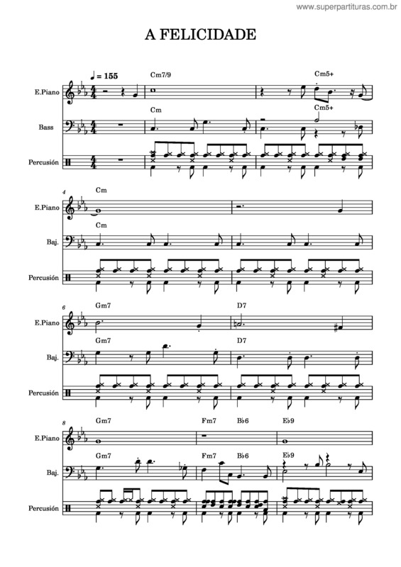 Partitura da música A Felicidade v.25