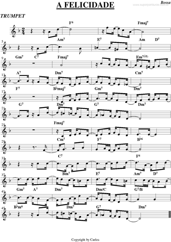 Partitura da música A Felicidade v.4