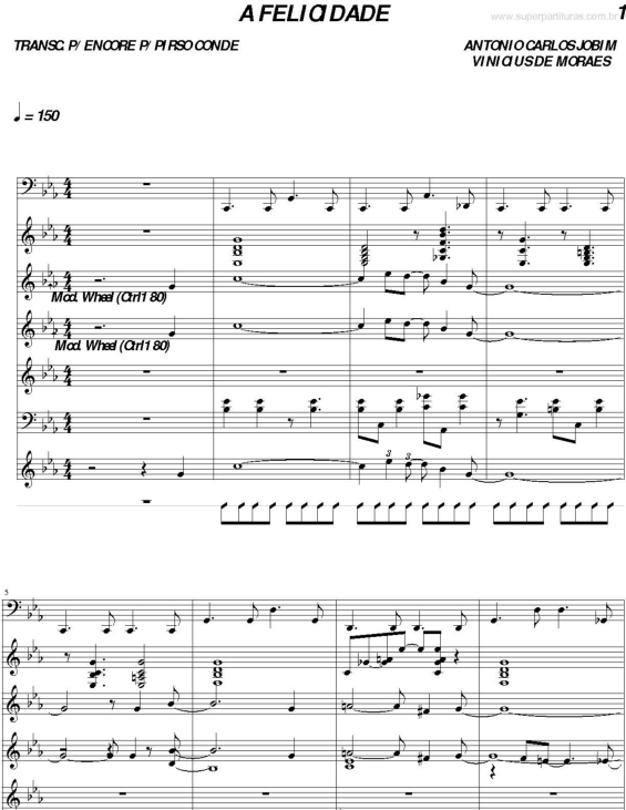 Partitura da música A Felicidade v.5