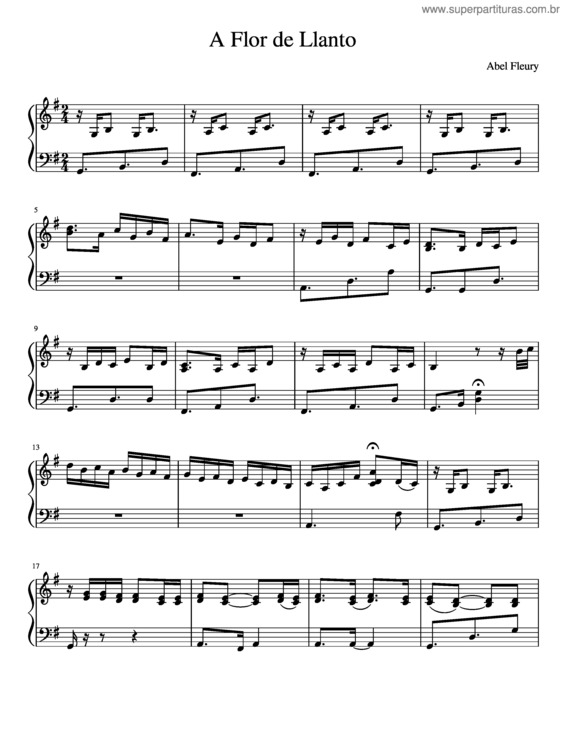 Partitura da música A Flor De Llanto Abel Fleury