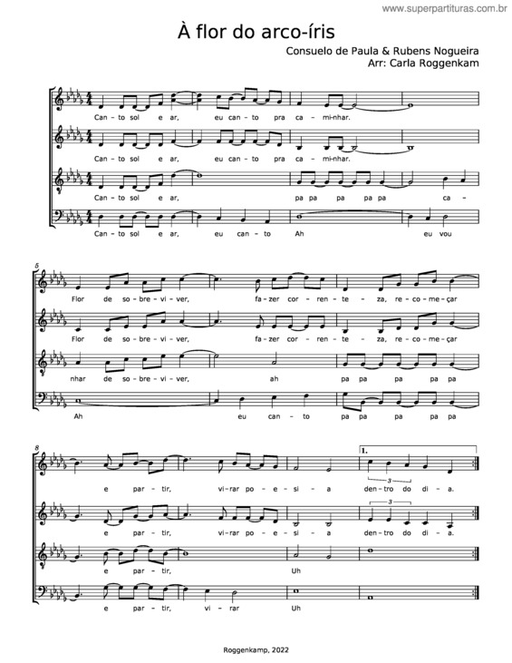 Partitura da música À Flor Do Arco–Íris – Consuelo De Paula, Rubens Nogueira