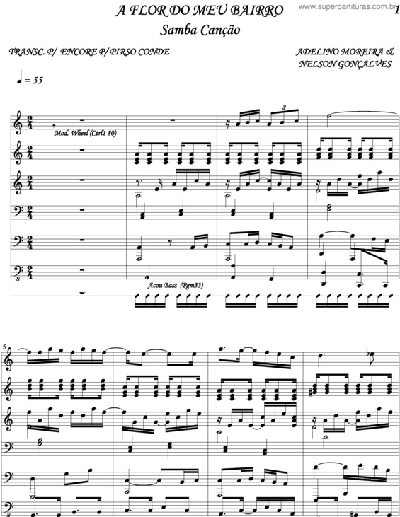 Partitura da música A Flor Do Meu Bairro v.2